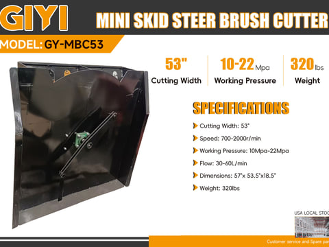 2026 Giyi Gy-MBC53 Mini Skid Steer Brush Cutter (Unused) — photo 2