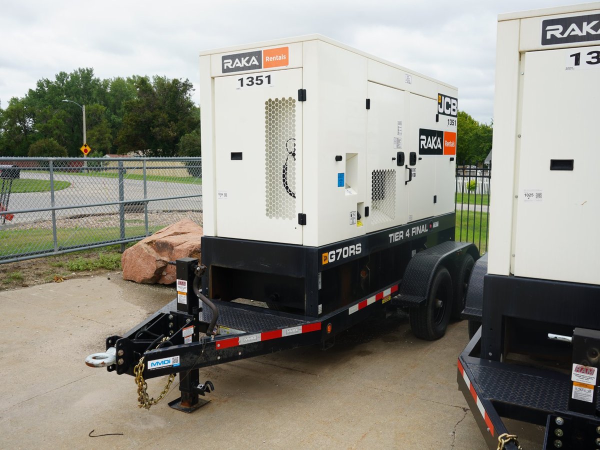 2022 JCB G70RST4F 70kVA Towable Diesel Generator