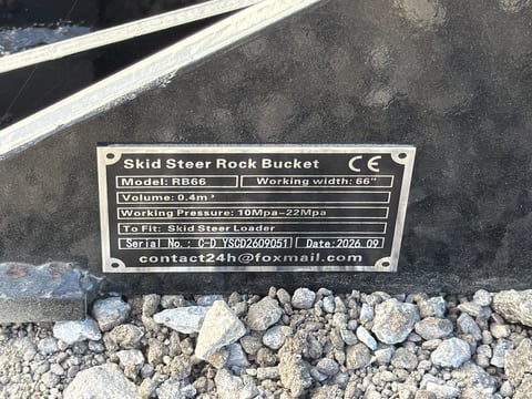 2026 Giyi Gy-RB66 66in Skid Steer Rock Bucket (Unused) — photo 5