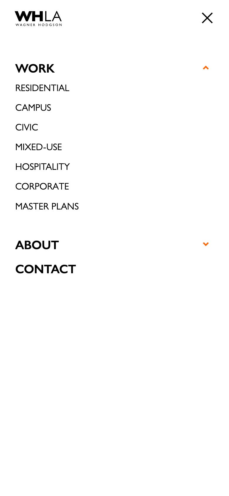 Wagner Hodgson navigation (mobile)
