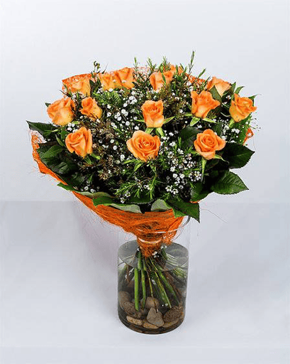 זר וורדים כתומים