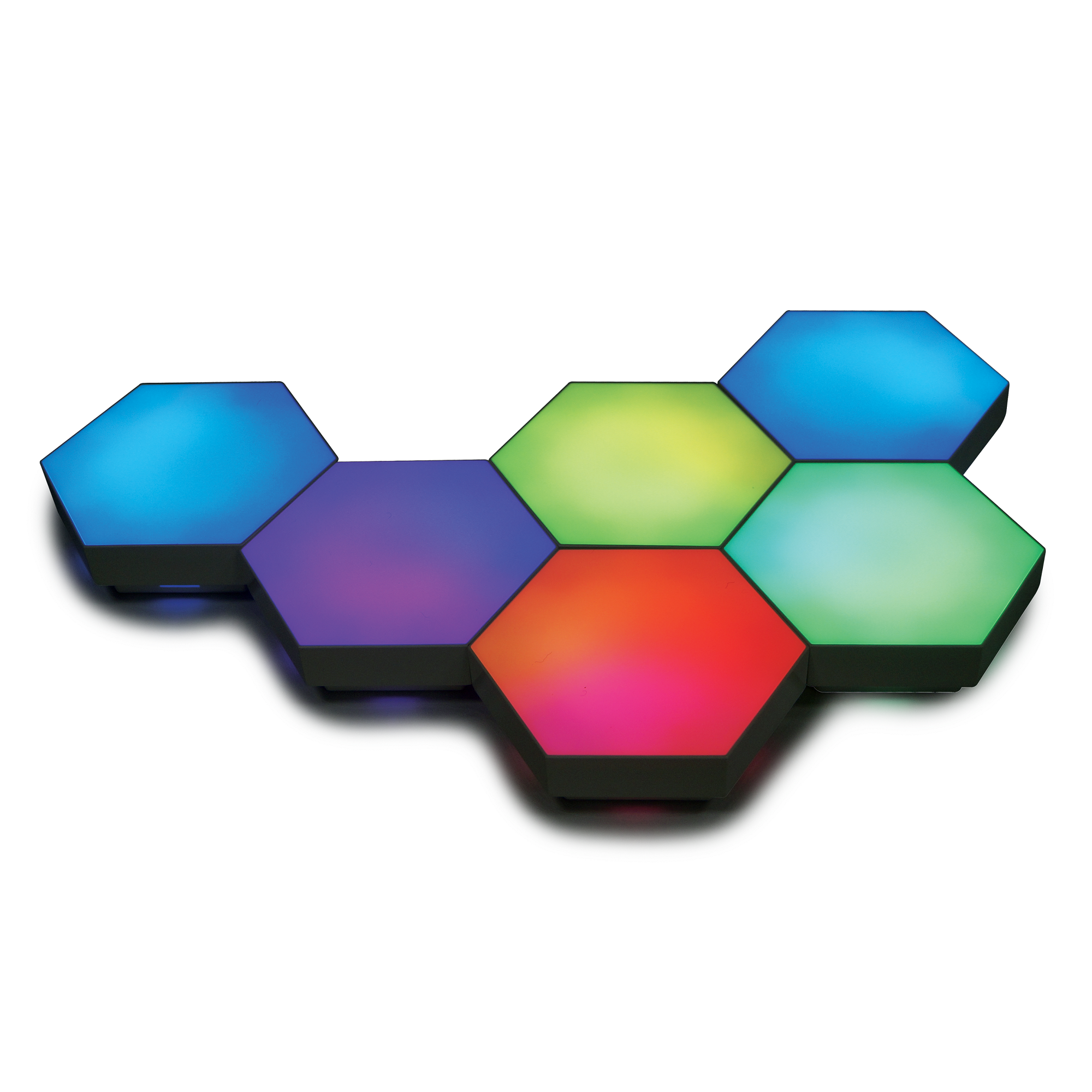 6 לבני תאורת LED בצורת משושים 13 מצבי תאורה