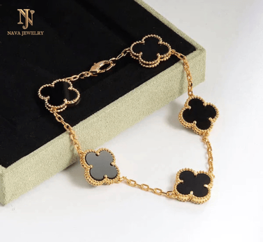 צמיד תילתן שחור זהב