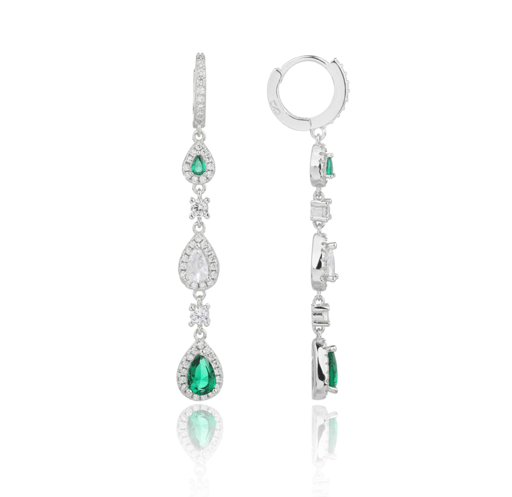 עגיל טיפות נופל ירוק