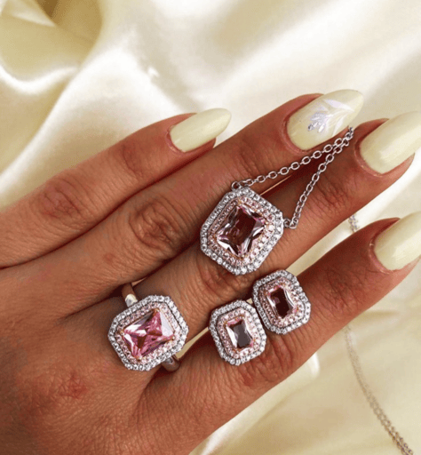 סט קריסטל ורוד