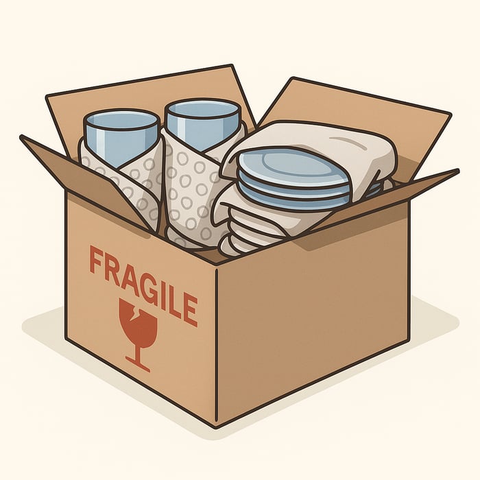 אריזה של כלי זכוכית ופורצלן – איך למנוע שבירה בהובלה