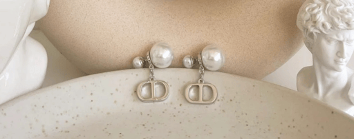 עגיל CD פנינה נופל כסף