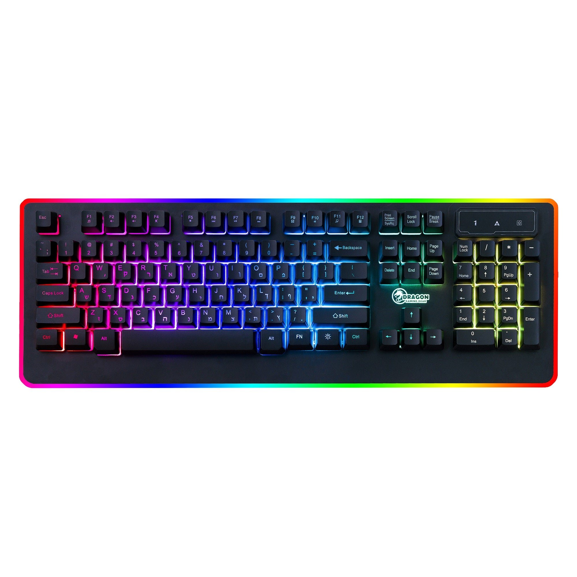 מקלדת גיימינג חוטית עם תאורת RGB