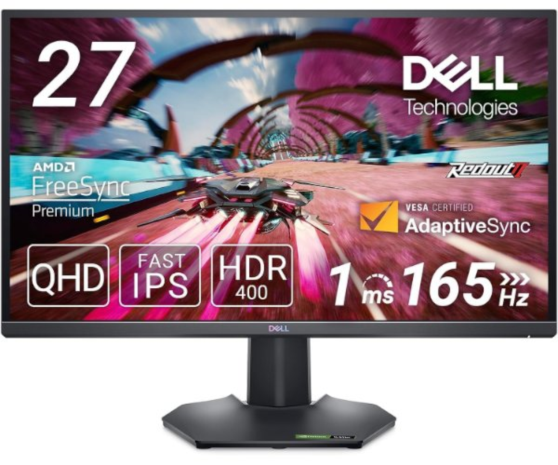 מסך גיימינג Dell 27 QHD 165Hz 1Ms Fast IPS 1Ms FreeSync+G-Sync