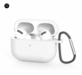 כיסויים ל-AIRPODS כיסוי סיליקון לAIRPODS PRO +שאקל לבן