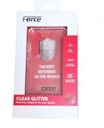 כיסוי אחורי FORCE CLEAR GLITER IPHONE 15 PLUS נצנצים