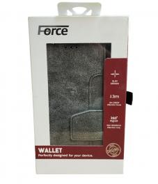 כיסוי אחורי Force Leather Wallet Samsung S24   אפור