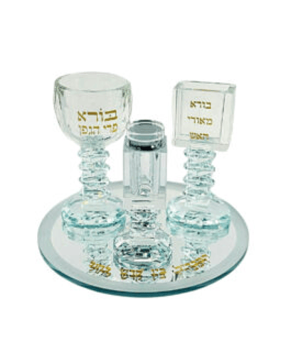 סט הבדלה מהודר קריסטל מדורג