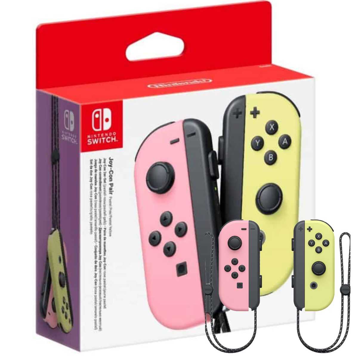 Nintendo Switch JoyCons pastel pink / pastel yellow יבוא  נינטנדו