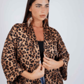 עליונית קימונו קצר סאטן boho