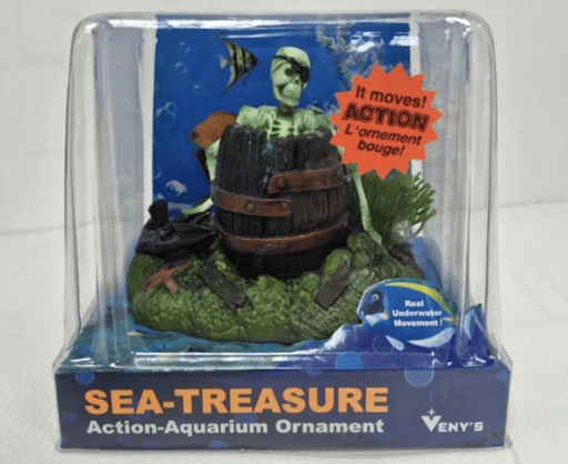 צעצוע לאקווריום - שלד בתוך חבית