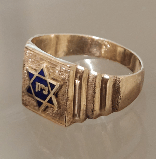טבעת וינטג' זהב 14K מגן דויד וציון