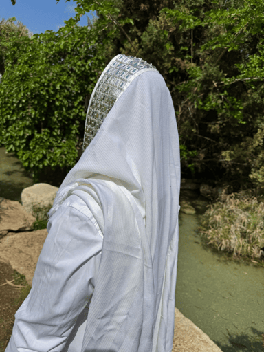 טלית עם עטרה- אבנים כסופות