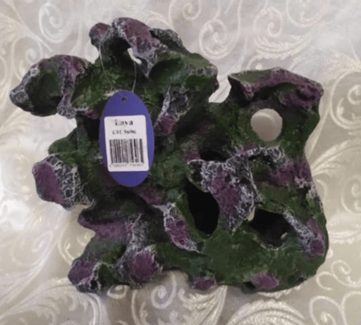 ‏דקורציה סלע אפור סגול 27 ס״מ