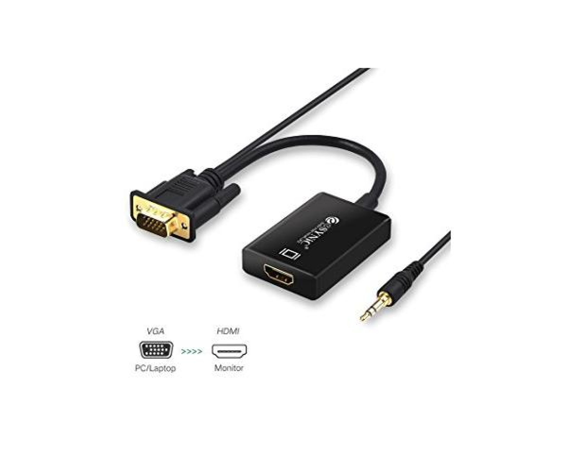 מתאם VGA to HDMI Converter With Audio USB-power