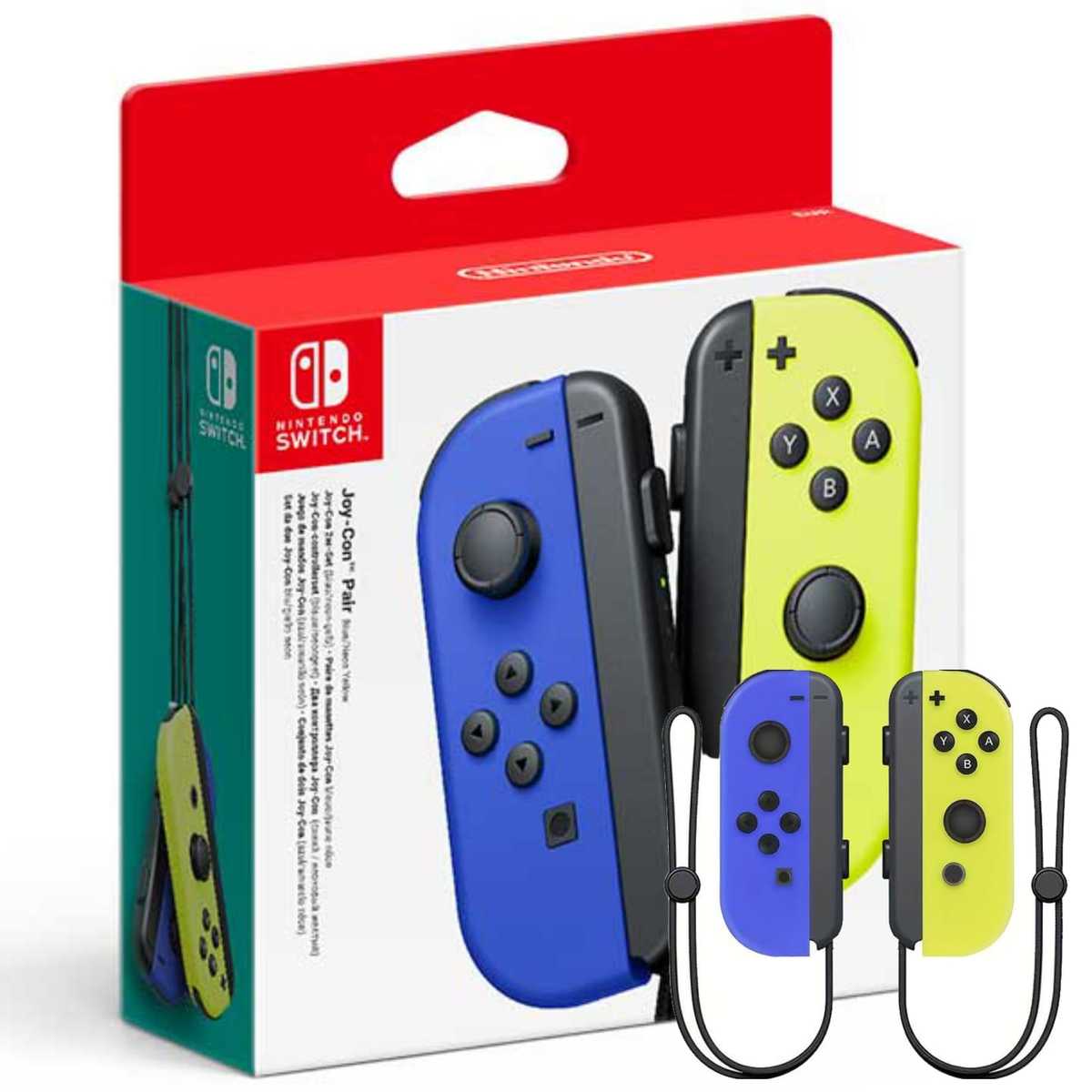 Nintendo Switch JoyCons blue/yellow  נינטנדו