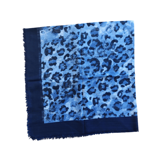 blue leopard scarf