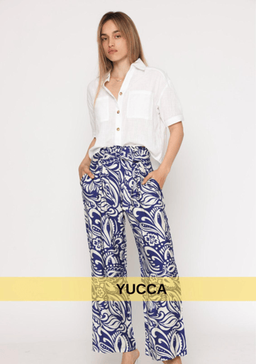 מכנס ויסקוזה מודפס yucca
