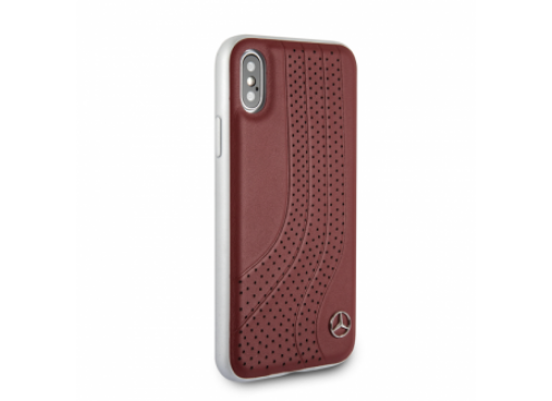 CG Mobile כיסוי קשיח מעור אמיתי לאייפון XR בצבע אדום מרצדס רשמי
