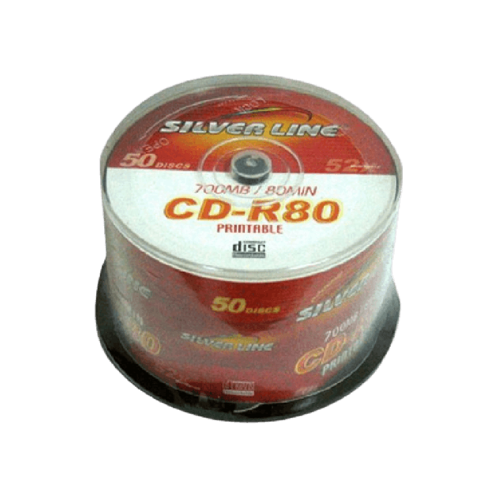 סט של 50 דיסקים CAKE50 CD-R80 CAKE PRINTABLE מבית Silver Line