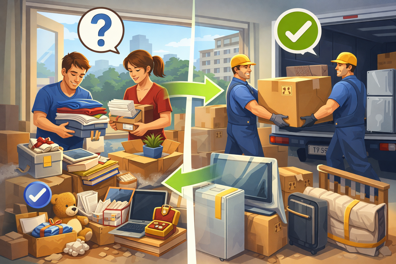 מה לארוז לבד ומה לתת למובילים?