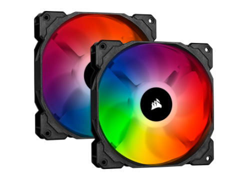 Corsairi CUE SP140 RGB PRO Performance 140mm Dual Fan Kit with Lighting Node CORE