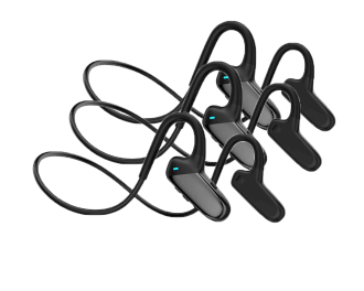 מארז 5+1 אוזניות בלוטוס עצם F808 -9 PRO שחור שקוף