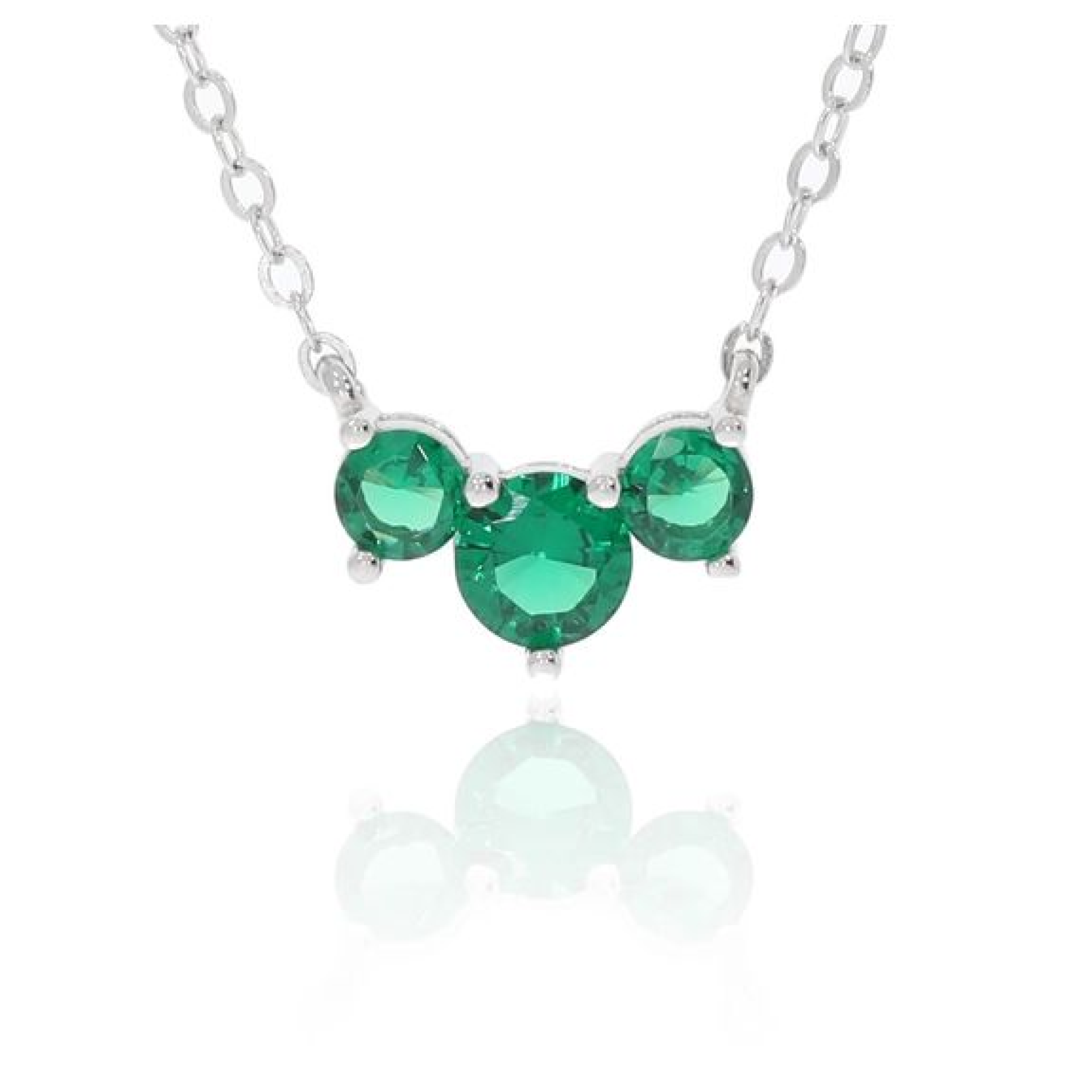 Trois green necklace