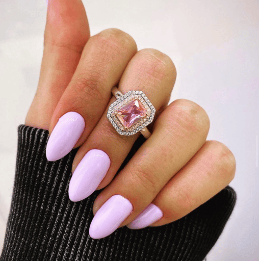 טבעת מרובעת כריסטל ורוד