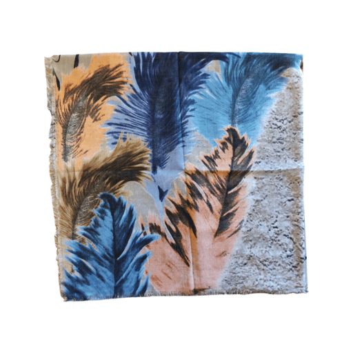 blue/grey leaf scarf