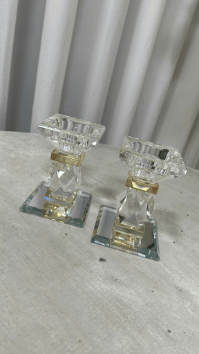 זוג פמוטי קריסטל מהודרים- זהב