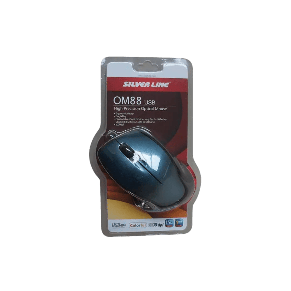 עכבר חוטי Silver Line OM88 USB בצבע כחול
