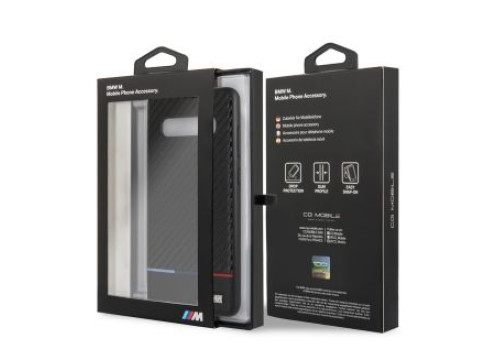 CG Mobile כיסוי קרבון מעור לגלקסי S10+ בצבע שחור BMW רשמי