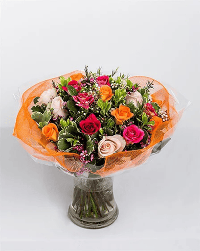 זר ורדים צבעוני