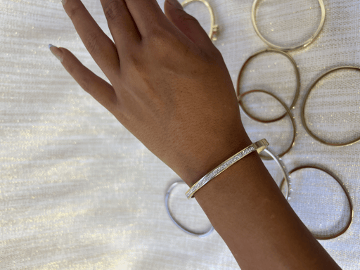 צמיד טניס קשיח זהב דק