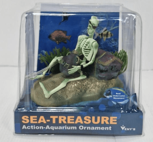 צעצוע לאקווריום -שלד על סלע
