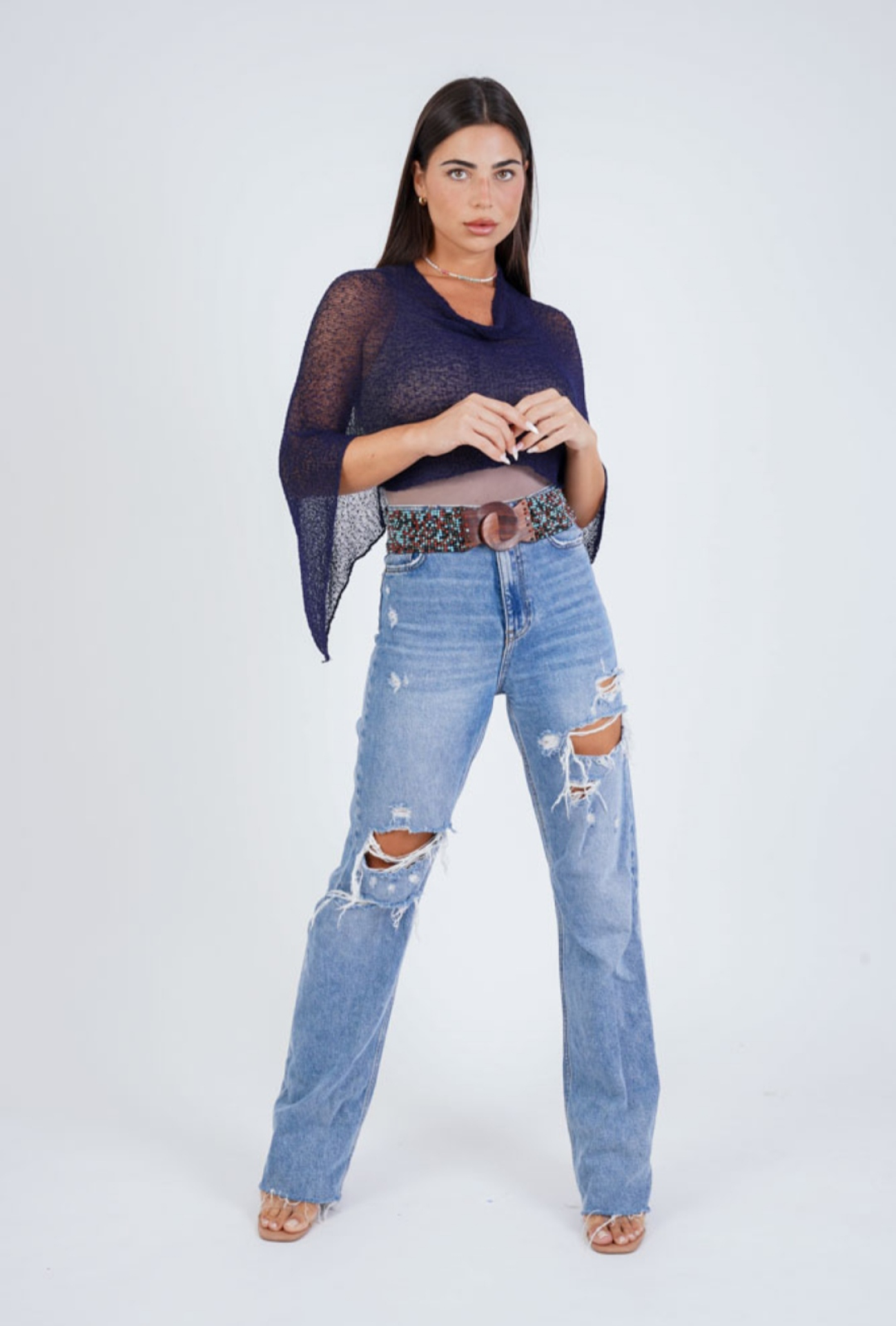 עליונית פונצו קלילה Boho