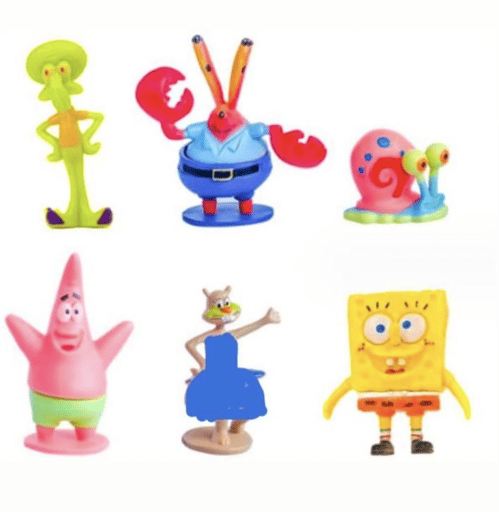 ‏דקורציה בובספוג 6 יח׳