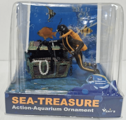 צעצוע לאקווריום -צוללן עם קופסת תכשיטים