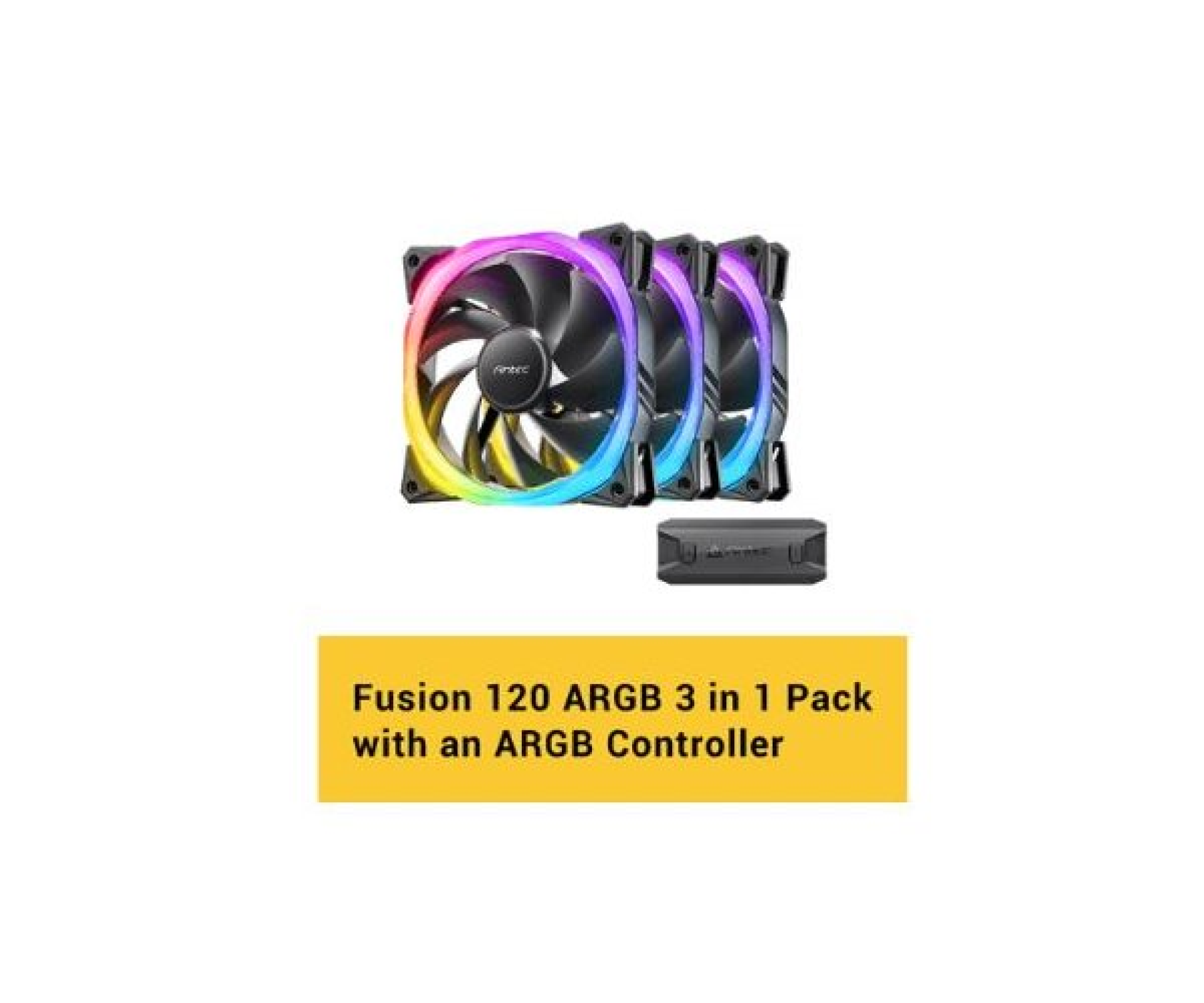 מאוררים למארז Antec Fusion 120mm ARGB 3PACK Fan And Conntroller