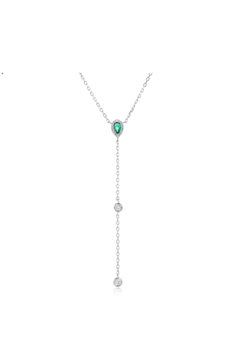 שרשרת עניבה טיפות ירוק