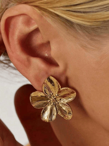 עגיל פרח זהב