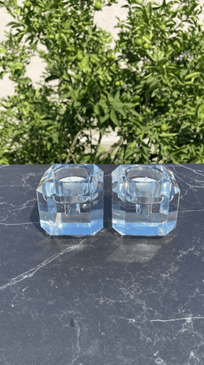 זוג פמוטי קריסטל בושם שקוף