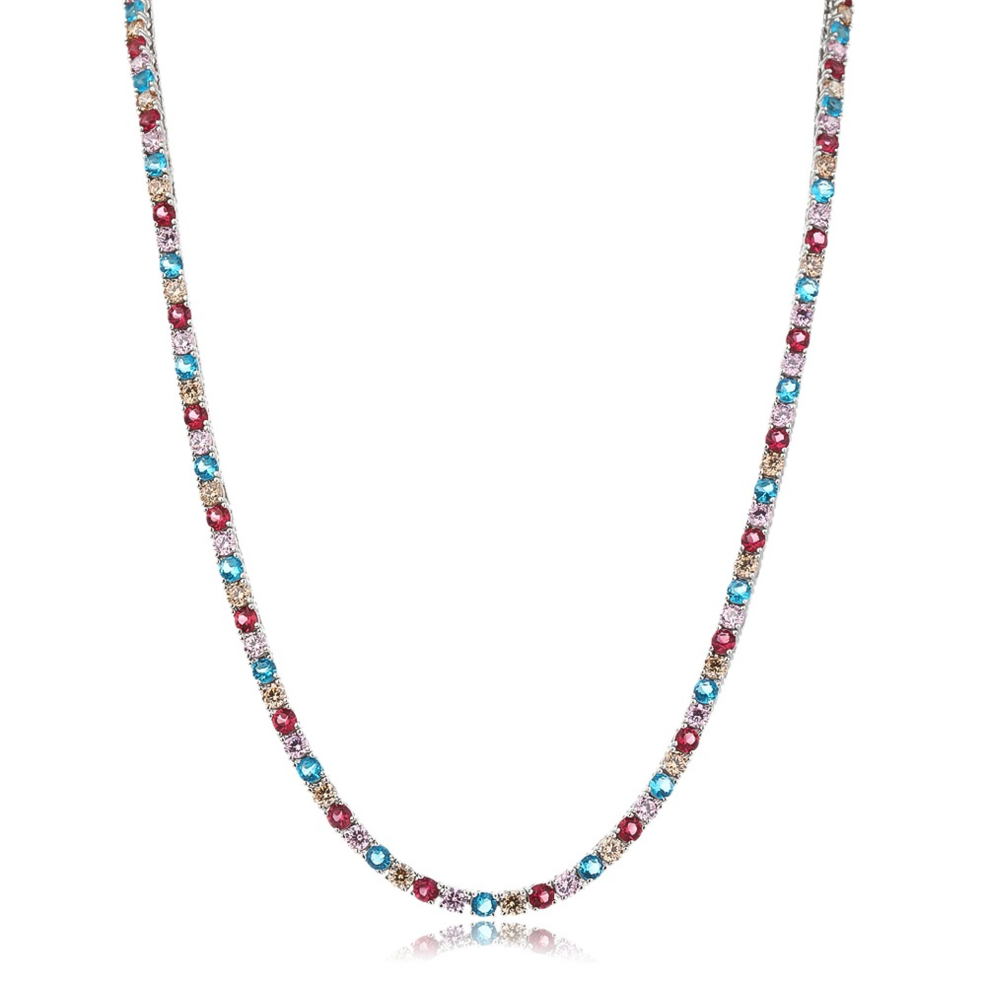 Colorful tennis necklace