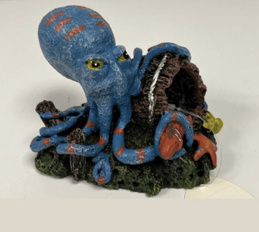 ‏דקורציה תמנון עם דג 12/10 ס״מ